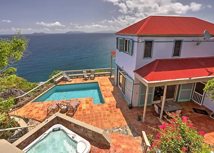 St Thomas Cliffside Villa With Pool & Hot Tub!
